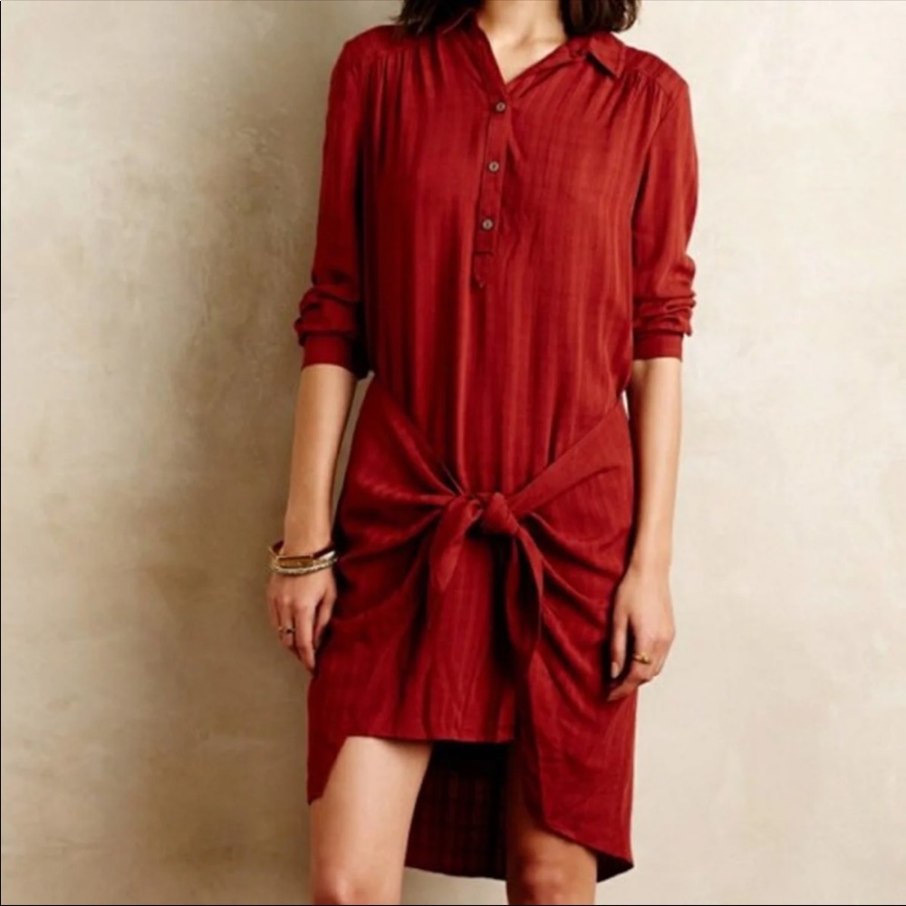 Anthropologie Maeve Tie Waist Dress